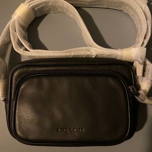 Authentic COACH black leather mini crossbody